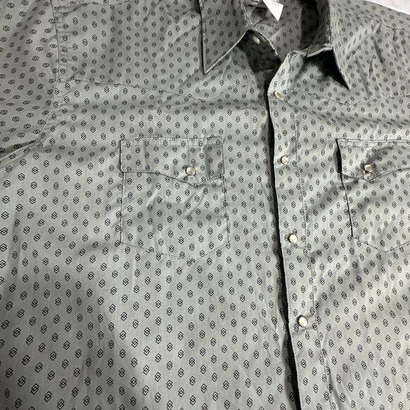 Wrangler Wrancher Geometric Pearl Snaps SS Shirts Men's Size 2XT MTW1414 - Picture 4 of 10